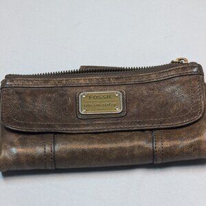 Ladies Vintage Fossil Wallet - Distressed leather